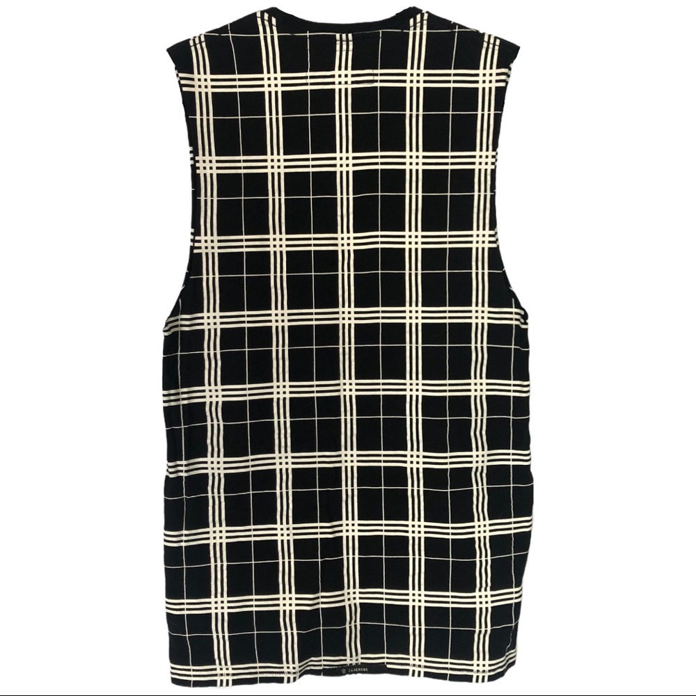 Zanerobe Black and White Longline Plaid Tank Top - Picture 4 of 10